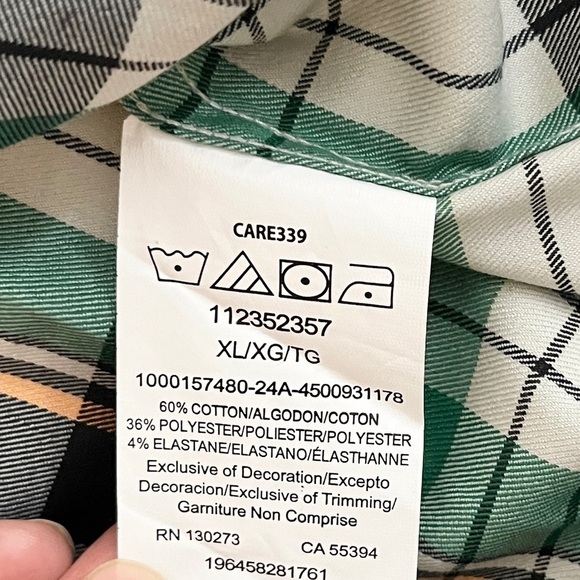 NWT Wrangler Short Sleeve Plaid Outdoor Utility Shirt-Green Black-XL - Picture 13 of 16